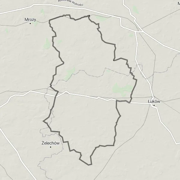 Miniatura mapy "Trasa przez malownicze wsie Mazowsza" - trasy rowerowej w Mazowiecki regionalny, Poland. Wygenerowane przez planer tras rowerowych Tarmacs.app