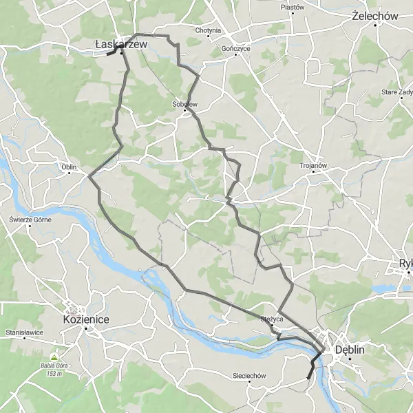 Map miniature of "Pawłowice Challenge" cycling inspiration in Mazowiecki regionalny, Poland. Generated by Tarmacs.app cycling route planner