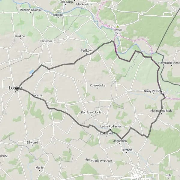 Miniatura mapy "Przejażdżka przez Górki i Stary Bubel" - trasy rowerowej w Mazowiecki regionalny, Poland. Wygenerowane przez planer tras rowerowych Tarmacs.app