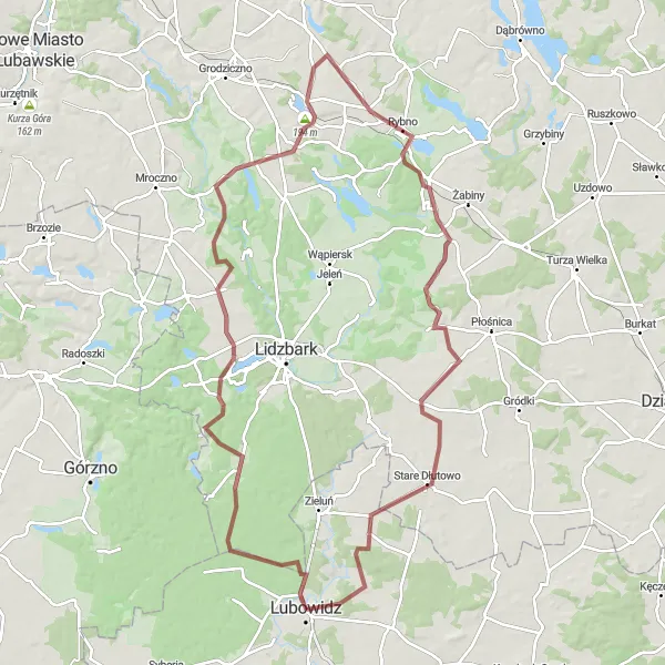 Miniatura mapy "Trasa Gravelowa Wlewsk" - trasy rowerowej w Mazowiecki regionalny, Poland. Wygenerowane przez planer tras rowerowych Tarmacs.app