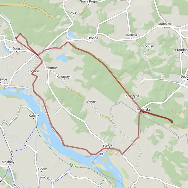 Miniatura mapy "Trasa przez Mościska" - trasy rowerowej w Mazowiecki regionalny, Poland. Wygenerowane przez planer tras rowerowych Tarmacs.app