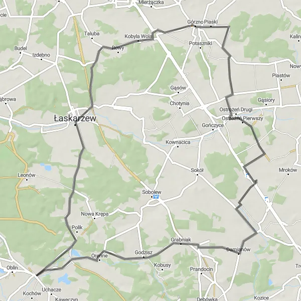 Miniatura mapy "Trasa Road z Maciejowic do Podzamcza" - trasy rowerowej w Mazowiecki regionalny, Poland. Wygenerowane przez planer tras rowerowych Tarmacs.app