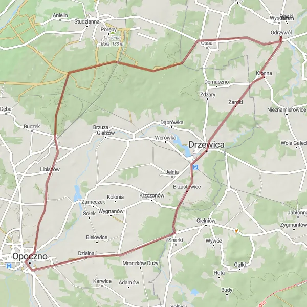 Miniatura mapy "Przejażdżka po Mazowszu" - trasy rowerowej w Mazowiecki regionalny, Poland. Wygenerowane przez planer tras rowerowych Tarmacs.app