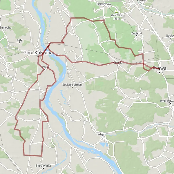 Miniatura mapy "Trasa przez Królewski Las" - trasy rowerowej w Mazowiecki regionalny, Poland. Wygenerowane przez planer tras rowerowych Tarmacs.app