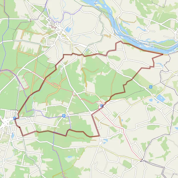 Map miniature of "Gravel Adventure" cycling inspiration in Mazowiecki regionalny, Poland. Generated by Tarmacs.app cycling route planner