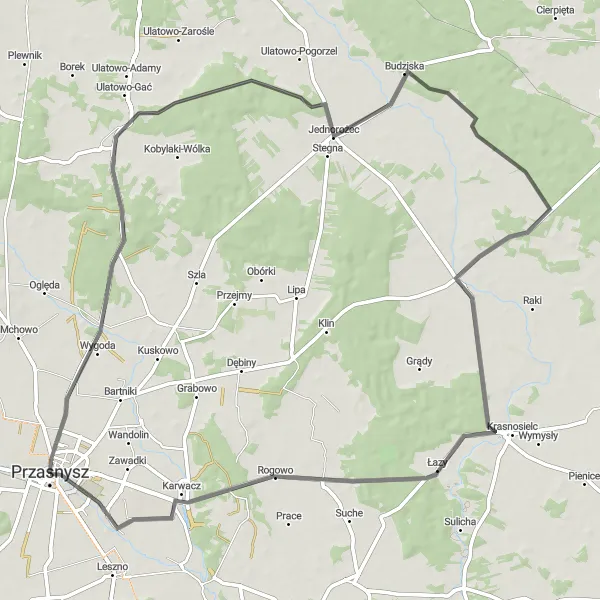 Map miniature of "Heritage Trail" cycling inspiration in Mazowiecki regionalny, Poland. Generated by Tarmacs.app cycling route planner