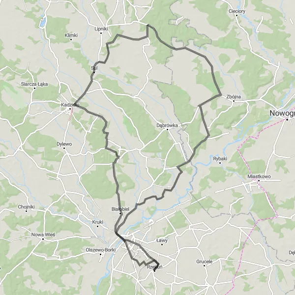 Miniatura mapy "Szlak do Golanki i Ostrołęki" - trasy rowerowej w Mazowiecki regionalny, Poland. Wygenerowane przez planer tras rowerowych Tarmacs.app