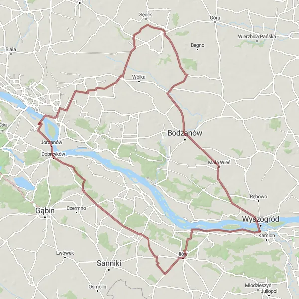 Miniatura mapy "Trasa gravelowa Ciućkowo-Iłów-Woźniki" - trasy rowerowej w Mazowiecki regionalny, Poland. Wygenerowane przez planer tras rowerowych Tarmacs.app