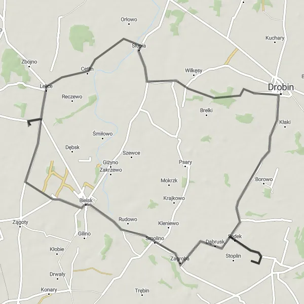 Miniatura mapy "Szlak z Bielska do Lelice-Słupia" - trasy rowerowej w Mazowiecki regionalny, Poland. Wygenerowane przez planer tras rowerowych Tarmacs.app