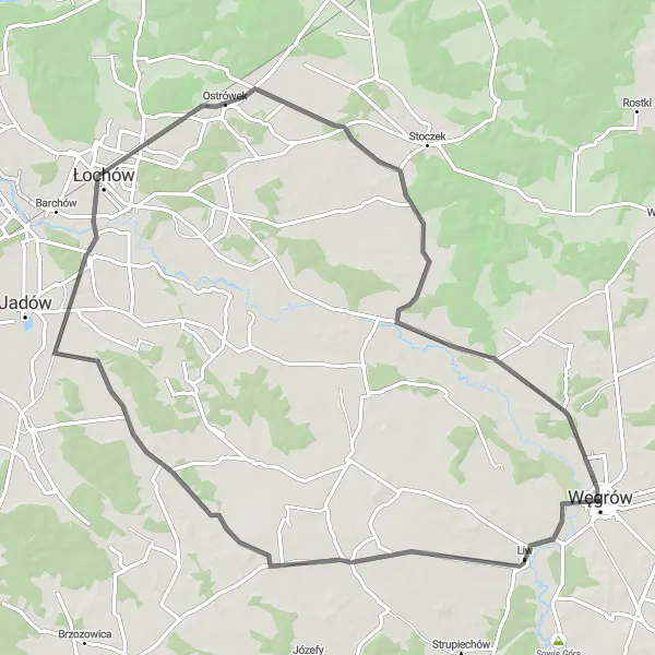 Map miniature of "The Pniewnik Loop" cycling inspiration in Mazowiecki regionalny, Poland. Generated by Tarmacs.app cycling route planner