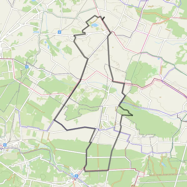 Map miniature of "Skałka Adventure" cycling inspiration in Mazowiecki regionalny, Poland. Generated by Tarmacs.app cycling route planner