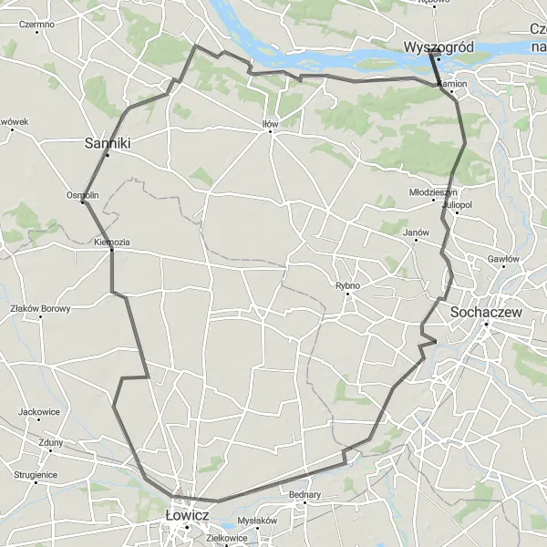 Miniatura mapy "Szlak rowerowy z Kamionem, Kompiną, Sannikami i Słubicami" - trasy rowerowej w Mazowiecki regionalny, Poland. Wygenerowane przez planer tras rowerowych Tarmacs.app