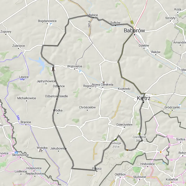 Map miniature of "Wapniak Adventure" cycling inspiration in Opolskie, Poland. Generated by Tarmacs.app cycling route planner