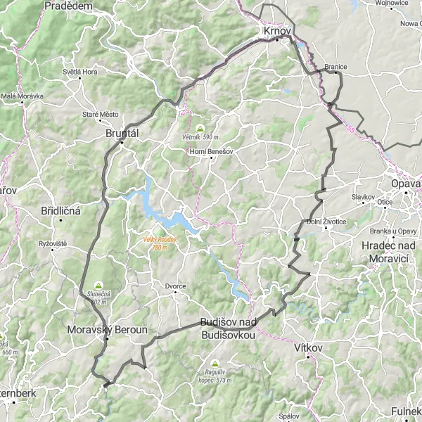 Map miniature of "The Ultimate Challenge" cycling inspiration in Opolskie, Poland. Generated by Tarmacs.app cycling route planner