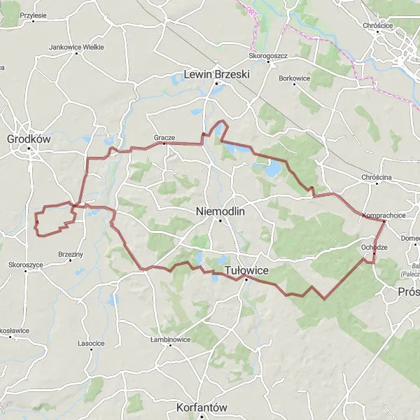 Map miniature of "Conquering Challenges and Scenic Landscapes" cycling inspiration in Opolskie, Poland. Generated by Tarmacs.app cycling route planner