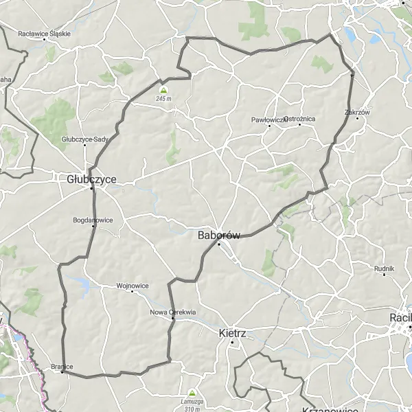 Miniatura mapy "Trasa Dzielawy - Bytków" - trasy rowerowej w Opolskie, Poland. Wygenerowane przez planer tras rowerowych Tarmacs.app