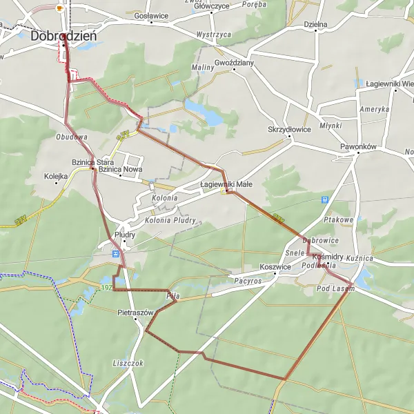 Map miniature of "Exploring Rural Beauty" cycling inspiration in Opolskie, Poland. Generated by Tarmacs.app cycling route planner