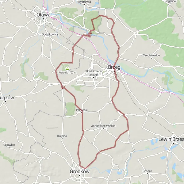 Map miniature of "Polana Trail" cycling inspiration in Opolskie, Poland. Generated by Tarmacs.app cycling route planner