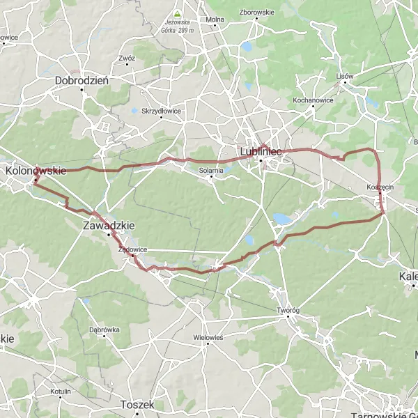 Miniatura mapy "Przejażdżka przez Koszęcin i Żędowice" - trasy rowerowej w Opolskie, Poland. Wygenerowane przez planer tras rowerowych Tarmacs.app
