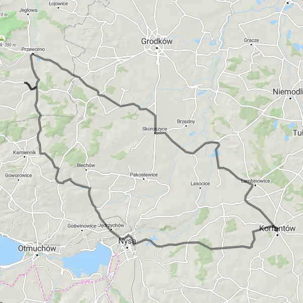 Miniatura mapy "Rowerowy szlak do Kuropas przez Wieżę Ziębicką" - trasy rowerowej w Opolskie, Poland. Wygenerowane przez planer tras rowerowych Tarmacs.app