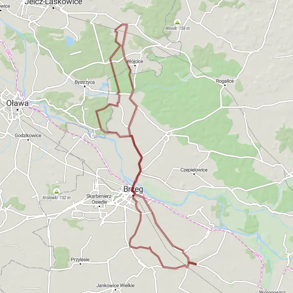 Miniatura mapy "Trasa Gravelowa Janów - Łosiów" - trasy rowerowej w Opolskie, Poland. Wygenerowane przez planer tras rowerowych Tarmacs.app