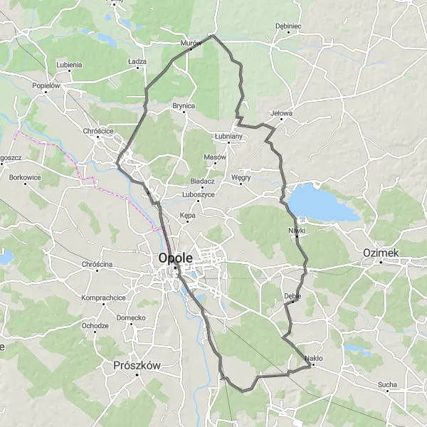 Miniatura mapy "Trasa Szosowa Rathaus - Murów" - trasy rowerowej w Opolskie, Poland. Wygenerowane przez planer tras rowerowych Tarmacs.app