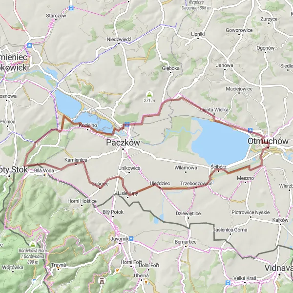Miniatura mapy "Trasa gravelowa przez Gościce i Stroma" - trasy rowerowej w Opolskie, Poland. Wygenerowane przez planer tras rowerowych Tarmacs.app