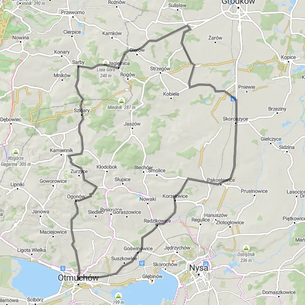 Miniatura mapy "Trasa road przez Cieszanowice i Pakosławice" - trasy rowerowej w Opolskie, Poland. Wygenerowane przez planer tras rowerowych Tarmacs.app