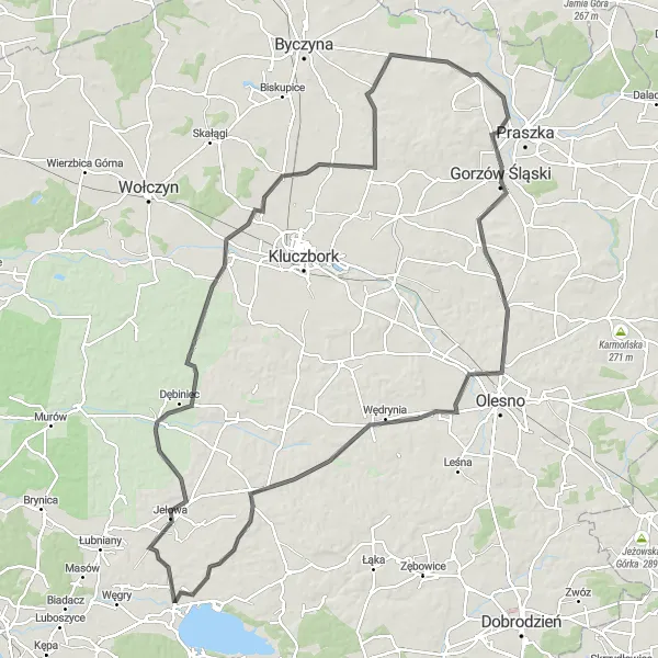 Miniatura mapy "Trasa szlakiem zamków i zabytków" - trasy rowerowej w Opolskie, Poland. Wygenerowane przez planer tras rowerowych Tarmacs.app