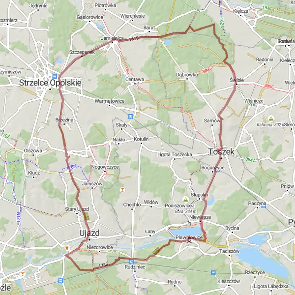 Miniatura mapy "Trasa Gravelowa do Szczepanka" - trasy rowerowej w Opolskie, Poland. Wygenerowane przez planer tras rowerowych Tarmacs.app