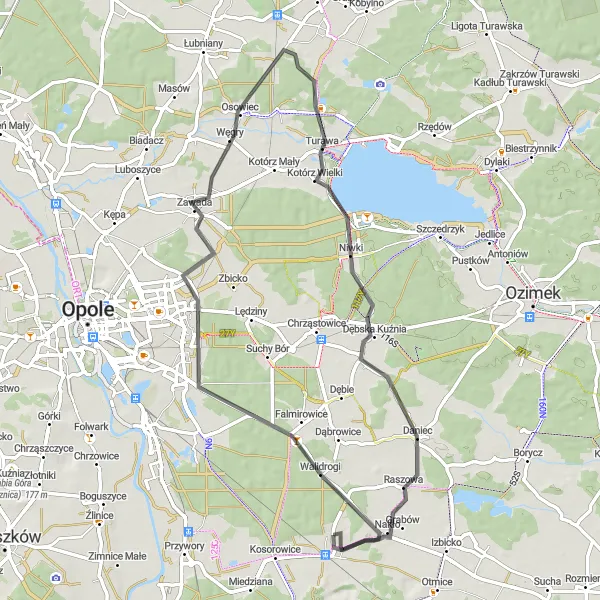 Miniatura mapy "Przejażdżka okolicami Tarnowa Opolskiego" - trasy rowerowej w Opolskie, Poland. Wygenerowane przez planer tras rowerowych Tarmacs.app