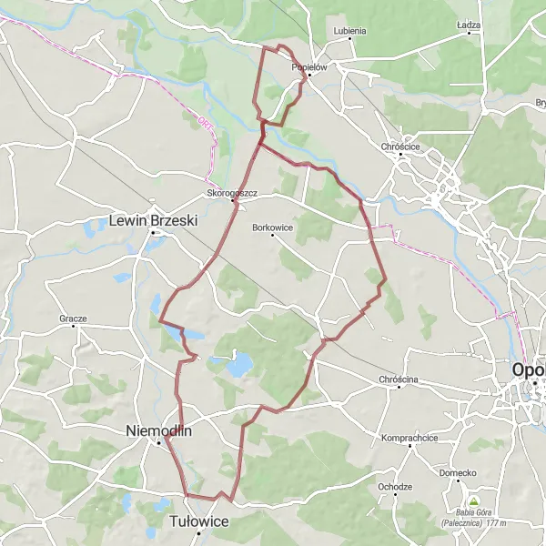 Miniatura mapy "Trasa Gravelowy Szlak Przyrodniczy" - trasy rowerowej w Opolskie, Poland. Wygenerowane przez planer tras rowerowych Tarmacs.app