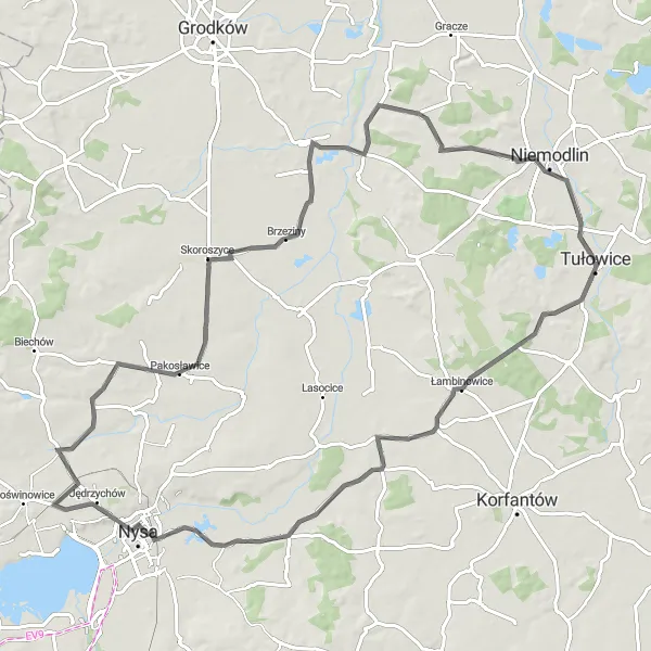 Miniatura mapy "Szlak Rowerowy Wieże i Zabytki" - trasy rowerowej w Opolskie, Poland. Wygenerowane przez planer tras rowerowych Tarmacs.app