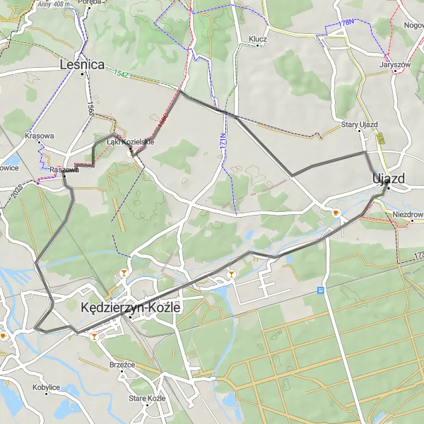 Miniatura mapy "Trasa Rowerowa Sławięcice - Kędzierzyn-Koźle" - trasy rowerowej w Opolskie, Poland. Wygenerowane przez planer tras rowerowych Tarmacs.app