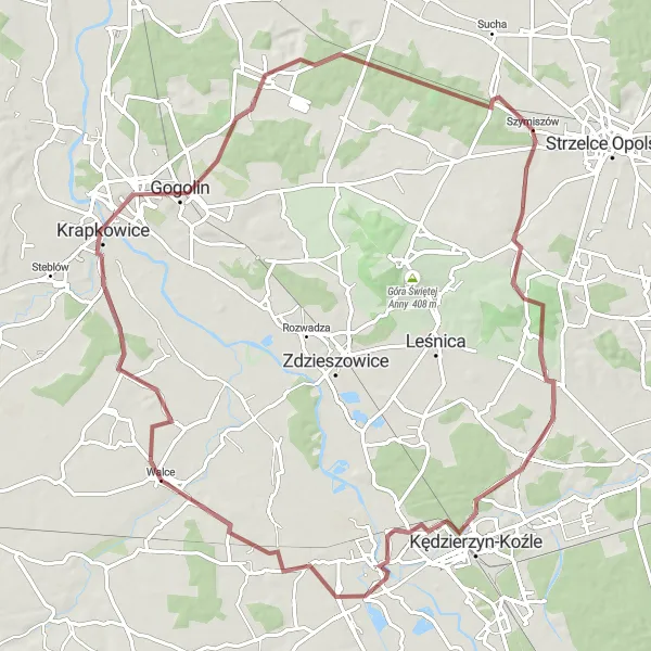 Miniatura mapy "Trasa Szlakiem Krapkowic II" - trasy rowerowej w Opolskie, Poland. Wygenerowane przez planer tras rowerowych Tarmacs.app
