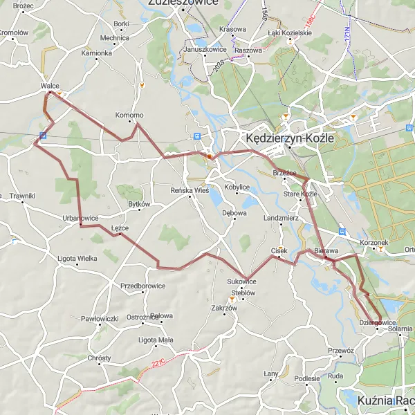 Miniatura mapy "Przejażdżka rowerowa z Walc do Twardawy" - trasy rowerowej w Opolskie, Poland. Wygenerowane przez planer tras rowerowych Tarmacs.app