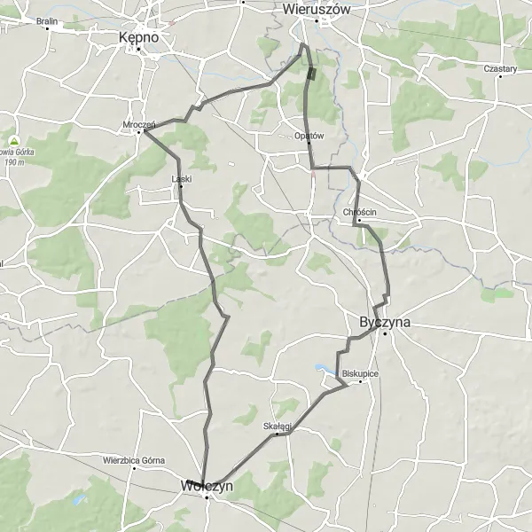 Map miniature of "Historic Route: Castles and Baszta" cycling inspiration in Opolskie, Poland. Generated by Tarmacs.app cycling route planner