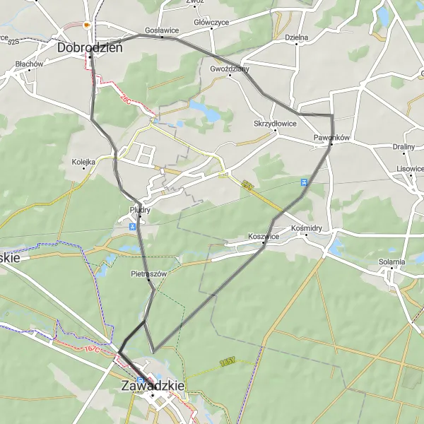 Miniatura mapy "Trasa Rowerowa przez okolice Zawadzkiego" - trasy rowerowej w Opolskie, Poland. Wygenerowane przez planer tras rowerowych Tarmacs.app