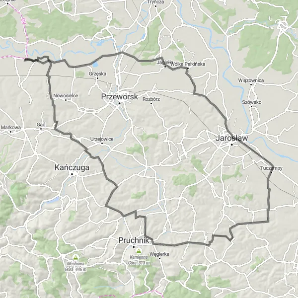 Miniatura mapy "Trasa szlakiem Skarpy Staromiejskiej" - trasy rowerowej w Podkarpackie, Poland. Wygenerowane przez planer tras rowerowych Tarmacs.app