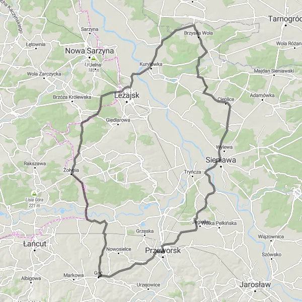 Miniatura mapy "Trasa rowerowa Gać - Podkarpackie Rondo" - trasy rowerowej w Podkarpackie, Poland. Wygenerowane przez planer tras rowerowych Tarmacs.app