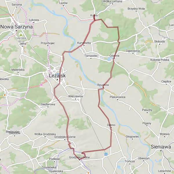 Miniatura mapy "Trasa rowerowa Leżajsk - Zadróżka" - trasy rowerowej w Podkarpackie, Poland. Wygenerowane przez planer tras rowerowych Tarmacs.app