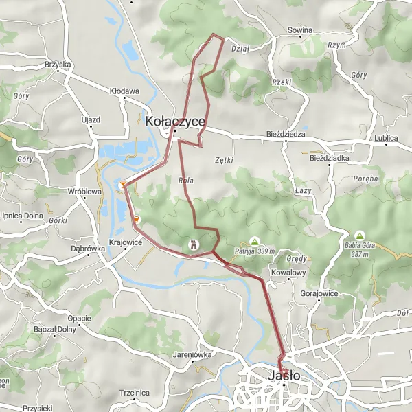 Map miniature of "Golesz to Nawsie Kołaczyckie loop" cycling inspiration in Podkarpackie, Poland. Generated by Tarmacs.app cycling route planner