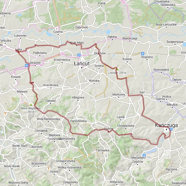 Miniatura mapy "Szlak przez Kańczugę i okolice" - trasy rowerowej w Podkarpackie, Poland. Wygenerowane przez planer tras rowerowych Tarmacs.app
