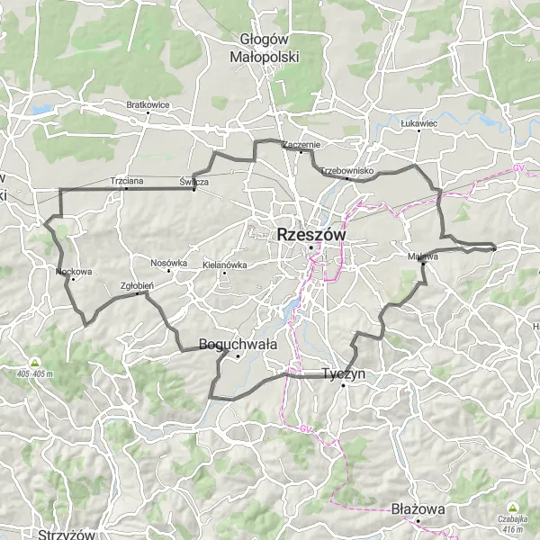 Map miniature of "The Road Explorer" cycling inspiration in Podkarpackie, Poland. Generated by Tarmacs.app cycling route planner