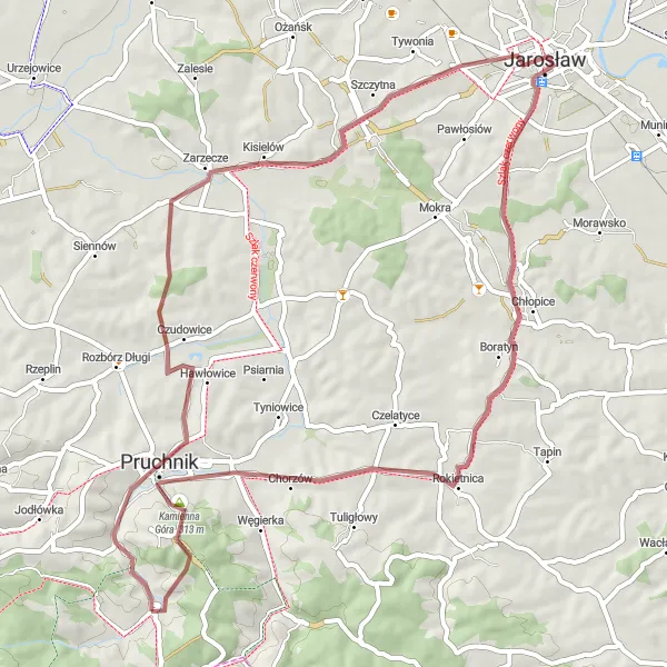 Miniatura mapy "Szlak Pruchnik - Chłopice" - trasy rowerowej w Podkarpackie, Poland. Wygenerowane przez planer tras rowerowych Tarmacs.app