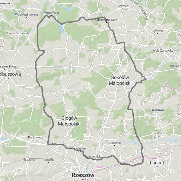 Miniatura mapy "Trasa do Widełki i Starego Nartu" - trasy rowerowej w Podkarpackie, Poland. Wygenerowane przez planer tras rowerowych Tarmacs.app