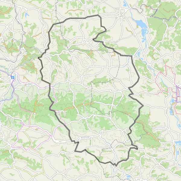 Map miniature of "Ryglice Road Loop" cycling inspiration in Podkarpackie, Poland. Generated by Tarmacs.app cycling route planner