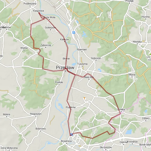 Miniatura mapy "Ścieżka Wśród Lasów" - trasy rowerowej w Podkarpackie, Poland. Wygenerowane przez planer tras rowerowych Tarmacs.app