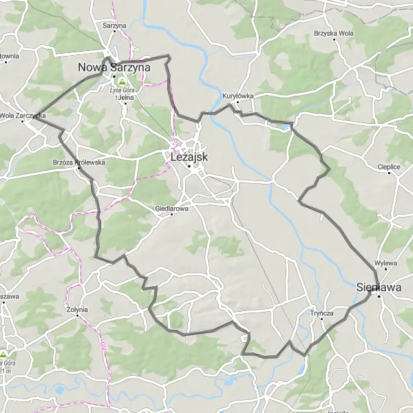 Map miniature of "Ultimate Challenge" cycling inspiration in Podkarpackie, Poland. Generated by Tarmacs.app cycling route planner