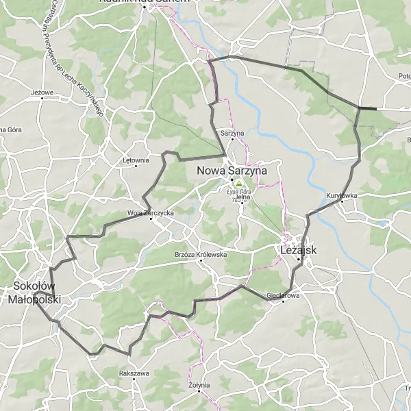 Miniatura mapy "Road Trip do Trzeboś" - trasy rowerowej w Podkarpackie, Poland. Wygenerowane przez planer tras rowerowych Tarmacs.app